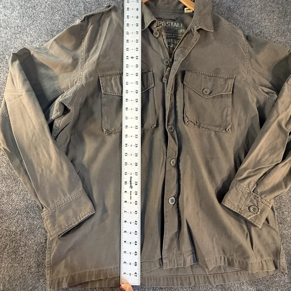 Aeropostale Mens XL Vintage Y2K Military Utility Shirt Jacket Shacket Olive Drab